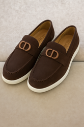DIO R SUEDE CD LOGO LOAFERS